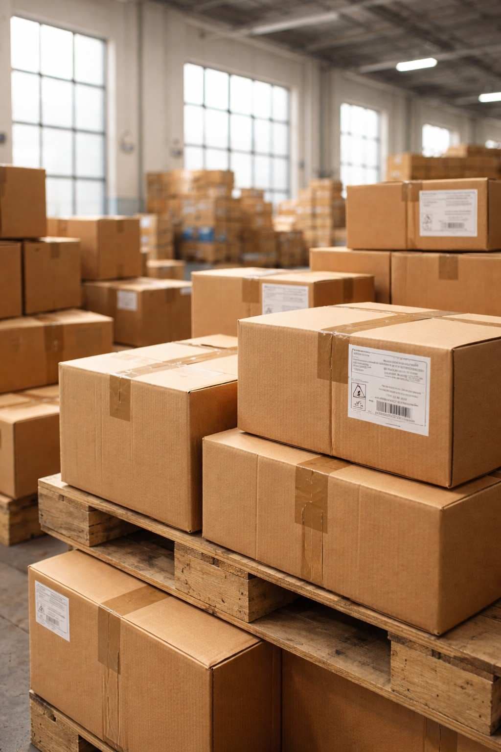 Warehouse storage process for securely packed household and commercial items